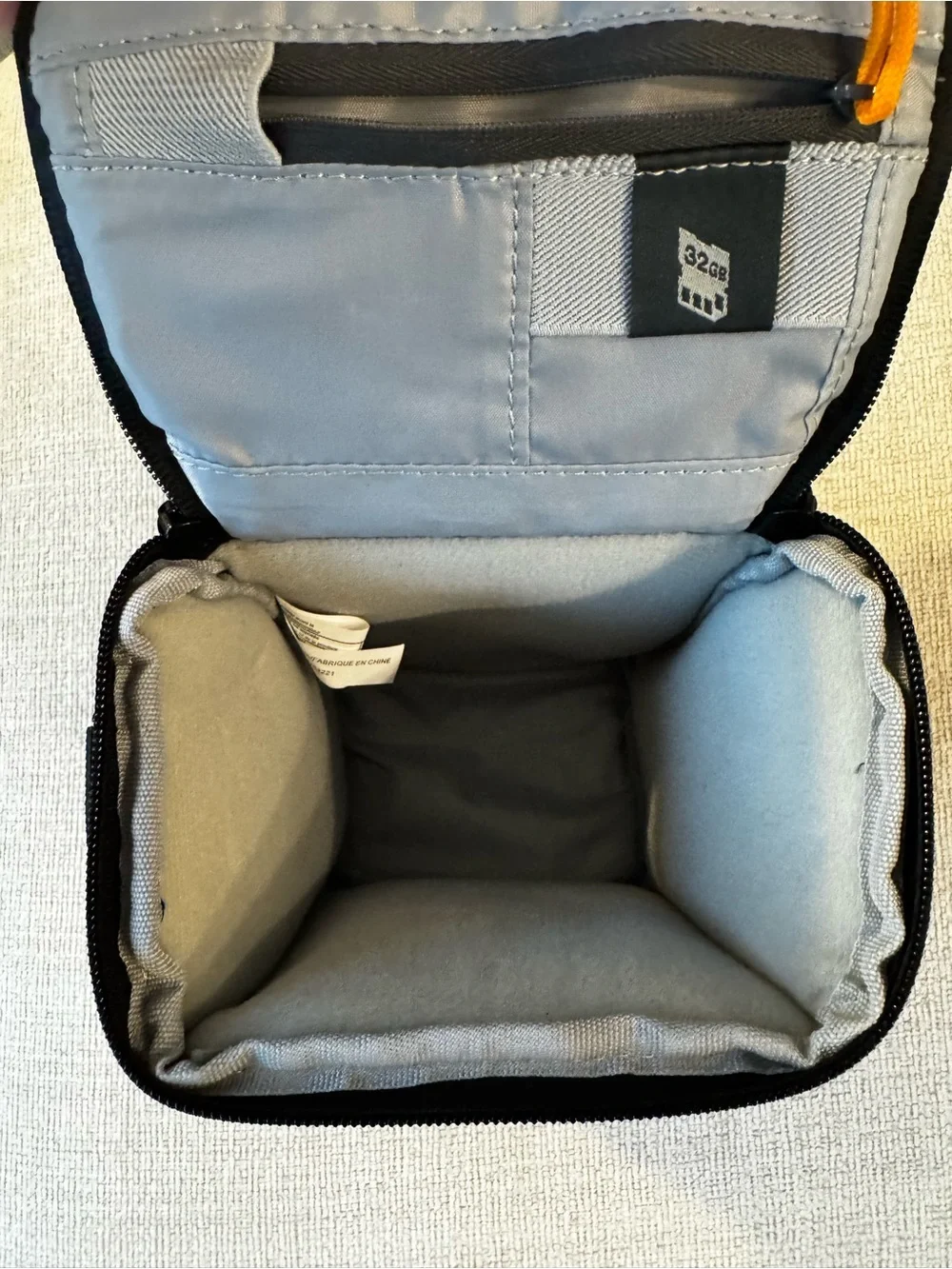 Black and Orange Compact Camera Bag